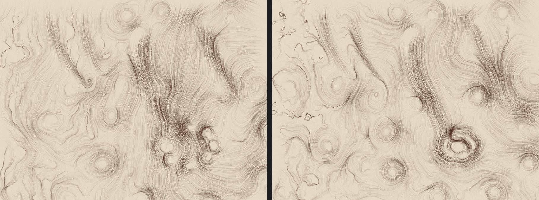 La variante radiale di Modello_2 in due istanti: a sinistra t = 0,5 s, a destra t = 2,5 s